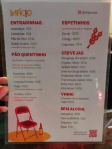 comidas e bebidas do inácio bar