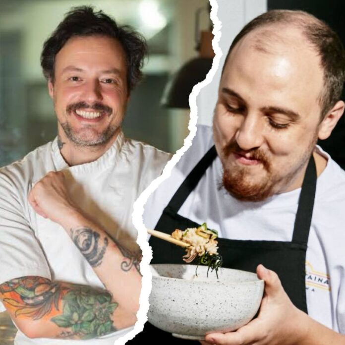 Chefs William e Ravi se encontram no Saza (foto montagem MKT Saza)