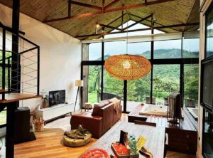 Interior e vista da Cabana