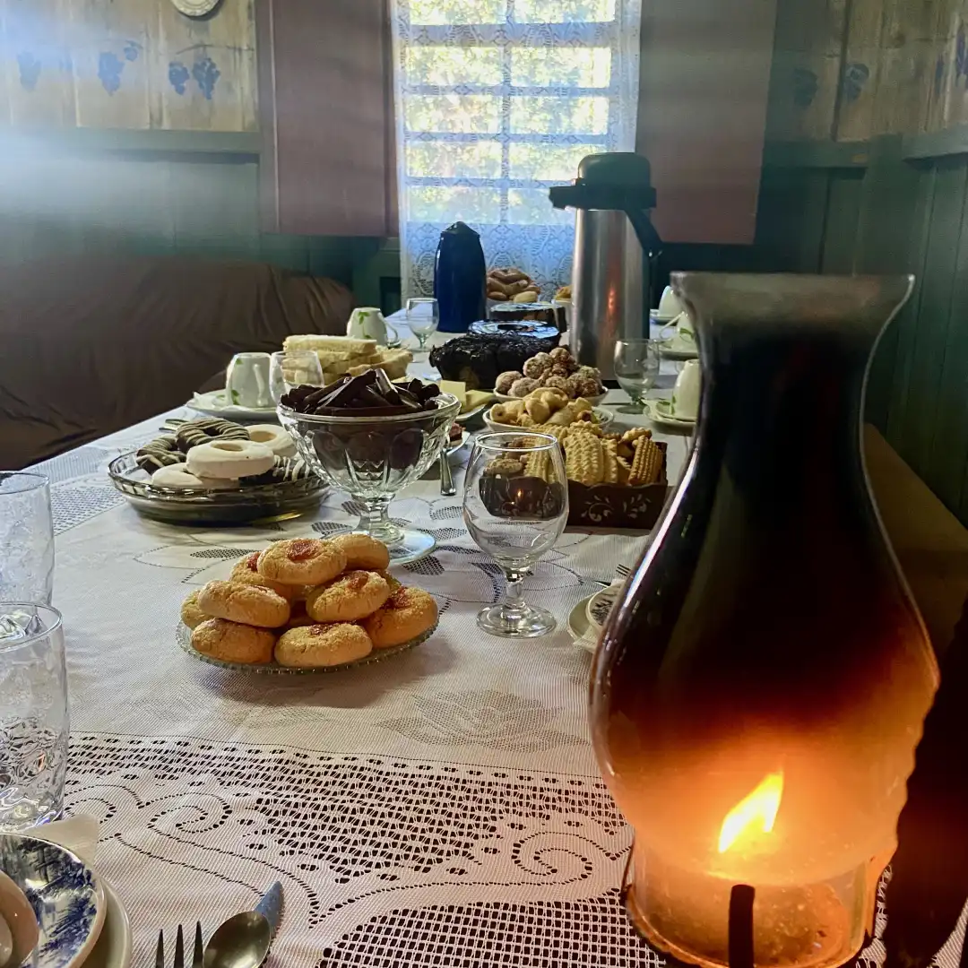 Café servido na Vinícola em Bituruna. Foto: Elaine Nunes