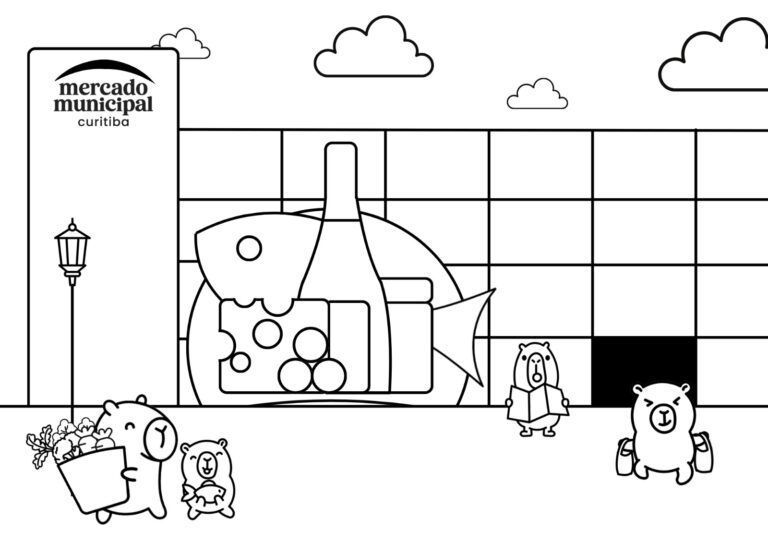 Atividade gratuita: Capi Goods para colorir no Mercado Municipal de Curitiba neste sábado