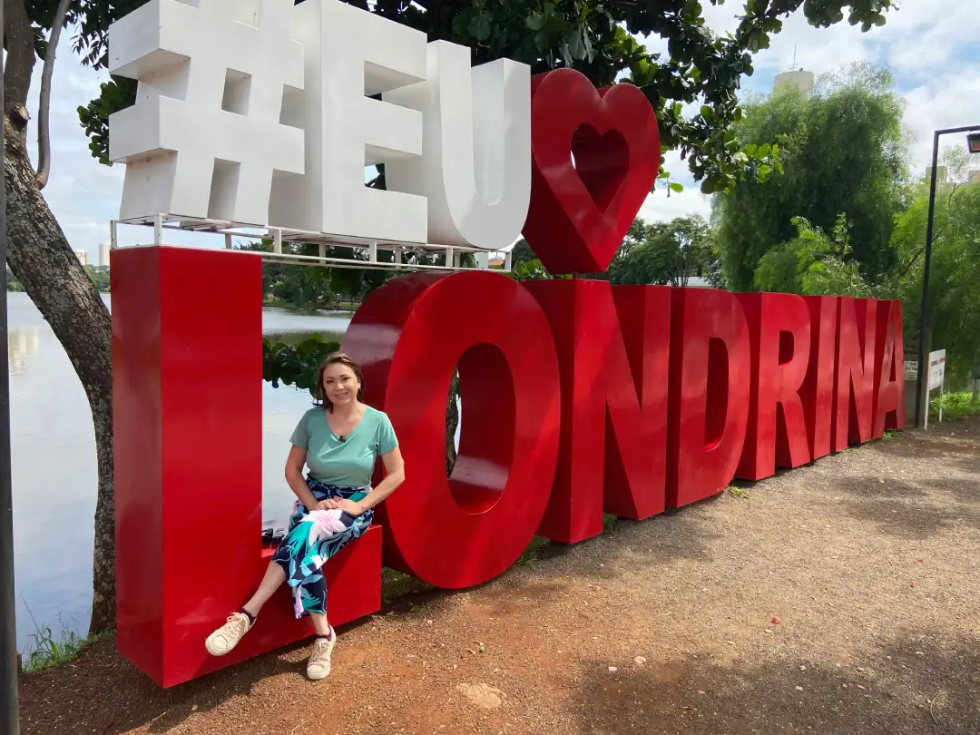 Letreiro no Lago Igapó. 